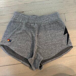 Aviator Nation BOLT STITCH LOUNGER SHORTS - Grey / Black, Size Small, Womens